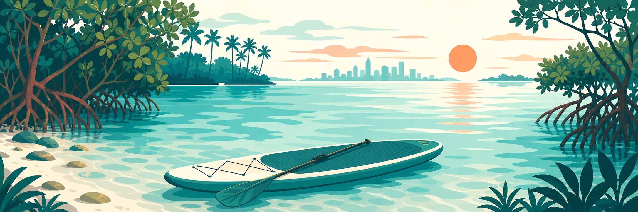 A coastal paddle launch